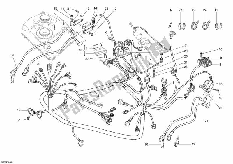 Alle onderdelen voor de Kabelboom van de Ducati Monster S2R 1000 2008